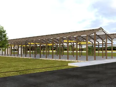 Industrial Shed Hanger 3D model