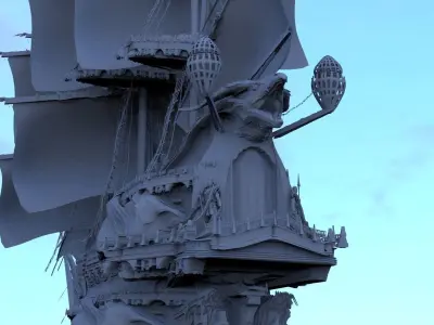 Manowar Fantasy Ship 3D model