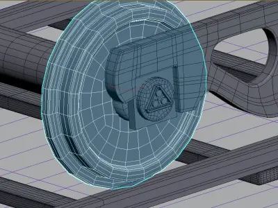 train wheels  Low-poly 3D model