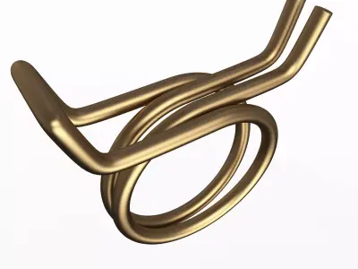 Double Wire Spring Hose Clamp Gold Low-poly 3D model