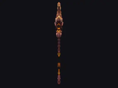 Axe Twohanded Large Weapon Cutting Fantasy Melee Hatchet Low-poly 3D model purchase
