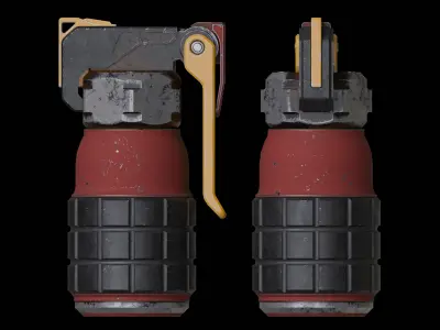 Sci-fi Frag Grenade PBR Low-poly 3D model