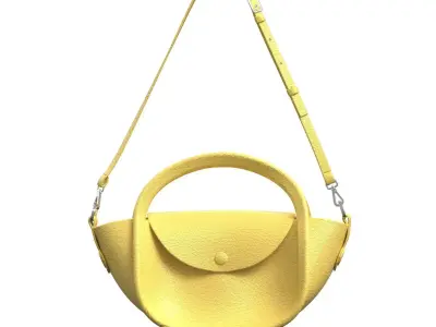 Yellow Leather Tote Bag 3D model