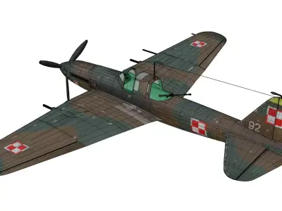 Ilyushin IL-2 Sturmovik Low-poly 3D model