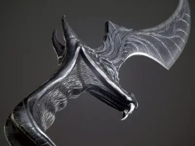 Ritual Dragon Dagger PBR Game-Ready Low-poly 3D model