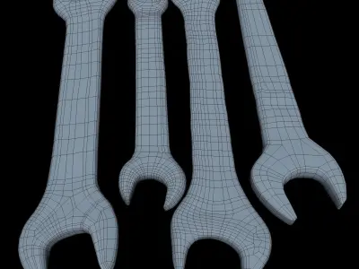 Wrenchs Low Poly wrenches - wrenches Low-poly 3D model purchase