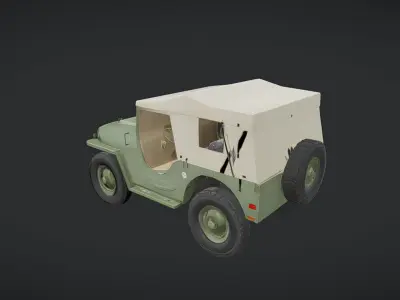 vintage military jeep vehicle 3D model