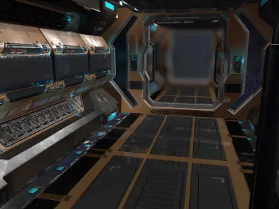 Sci-fi Corridor Low-poly 3D model buy
