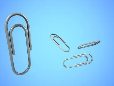 PAPER CLIP CARTOON STYLIZED Low-poly 3D model