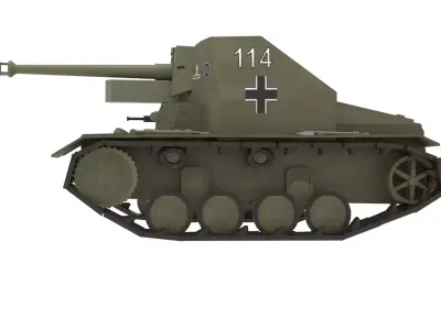 WW2 German Marder 2 Tank Destroyer 3D model