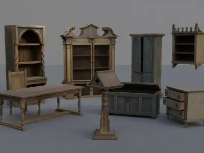Furniture pack 1 Low-poly 3D model
