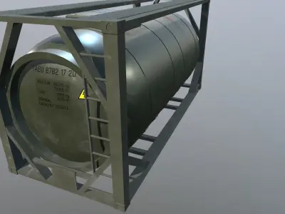 Military fuel tank Low-poly 3D model