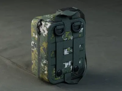 Military Camo Bag  Low-poly 3D model