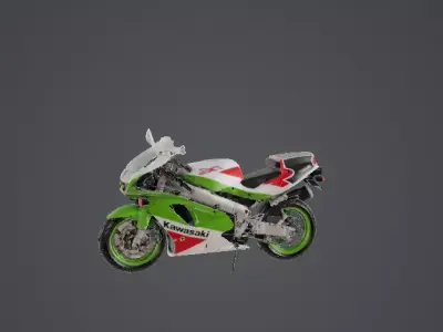 Kawasaki Ninja ZX7R Sport Bike Low-poly 3D model