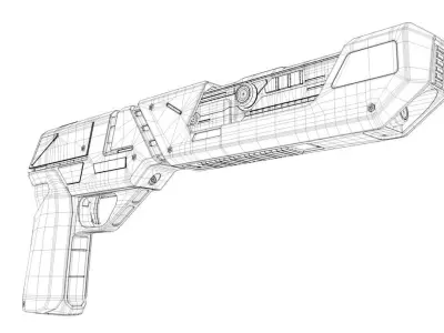 Sci-Fi Blaster Pistol 3D model