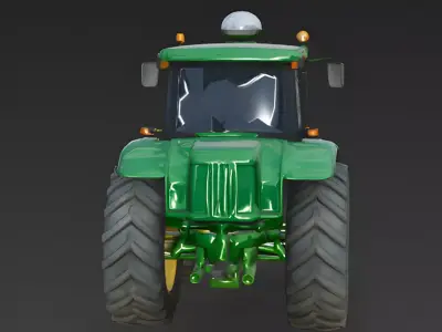 Modern Green Agricultural Tractor 3D Model Low-poly 3D model