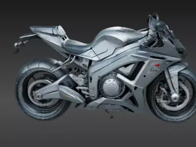 Futuristic 3D-Printable Motorcycle Custom Bike Model Low-poly 3D model