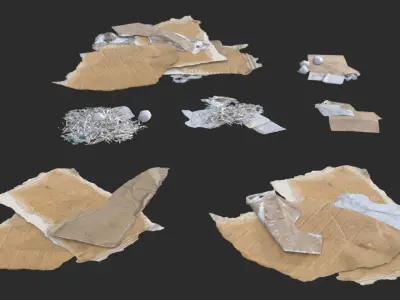 Paper Debris Set 1 Low-poly 3D model