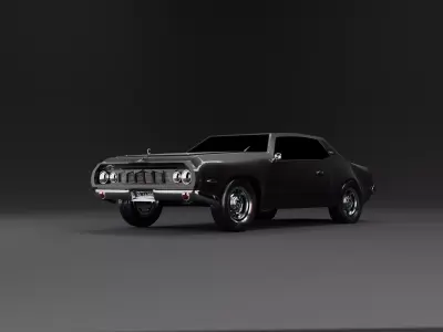 Stylized Vintage Muscle Car 3D model