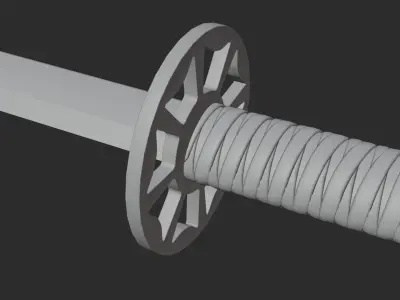 Realistic PBR Japanese Katana 3D model