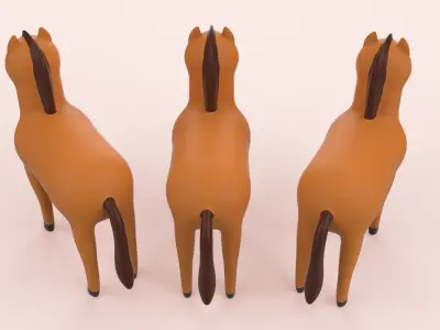 Cartoon Horse Animal Style Cute Low-poly 3D model