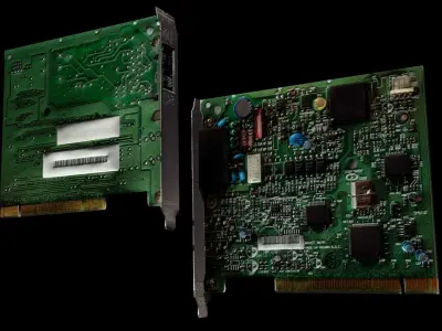 Ethernet Memory Card Computer Tech Machine Storage Data Sci Fi Low-poly 3D model