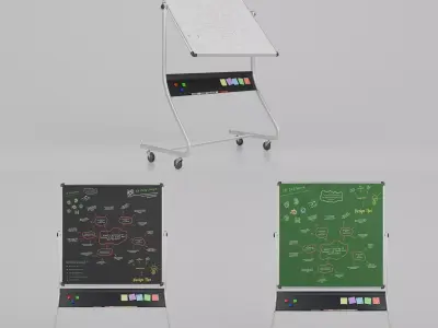 Compact Double-Sided Square - Customizable Writing Board Set 3D Model Pack