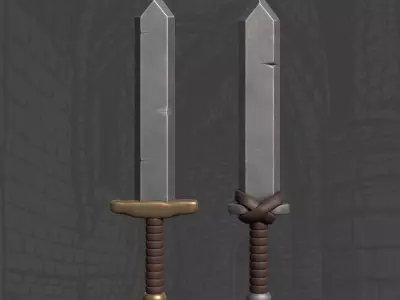 Stylized Sword Low-poly 3D model 9