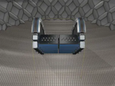 Sci-Fi Stairs - 31 - Blue Version Low-poly 3D model