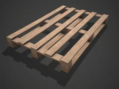 Low poly European Wood pallet 03 PBR Game Ready  Free low-poly 3D model