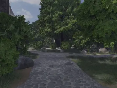 Charming Stone Village 3D model