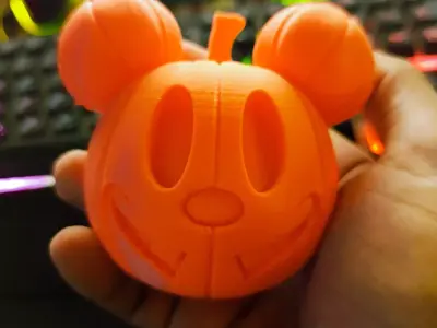 Mickey Halloween Pumpkin Duo Decor and Carved Versions Free 3D print model