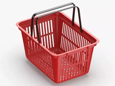 Plastic Shopping Crate 02 Red 3D model
