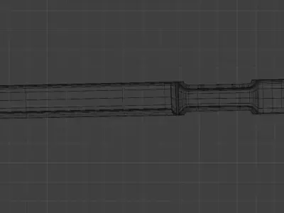 Futuristic Katana sci-fi style Low-poly 3D model