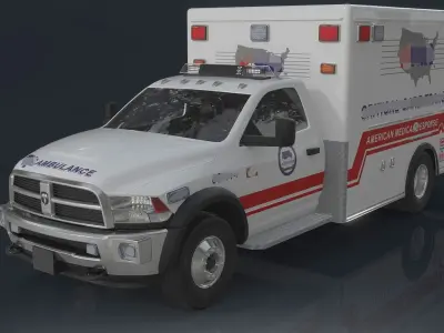 Emergency Ambulance 911 Low-poly 3D model