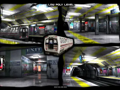 Snail Metro - Low Poly Metro Underground Station Low-poly 3D model