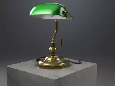 Desk lamp  Churchill style High and  Low-poly 3D model
