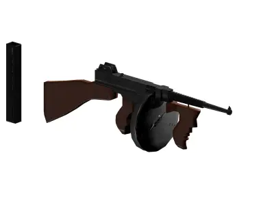 Thompson Sub Machine Gun m1921 A Low-poly 3D model
