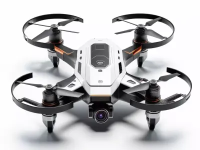 Futuristic Drone with Broken Rotors 3D model