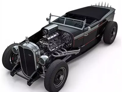 Gothic Coffin Rod Hot Rod Collection 3D Models 3D Model Pack