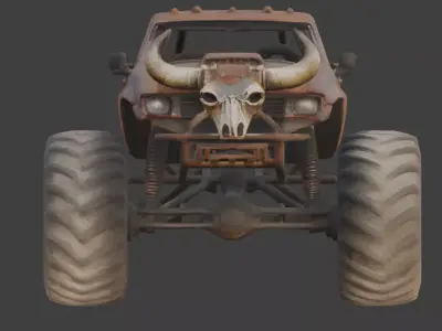 Rusted Iron Bull Monster Truck Low-poly 3D model