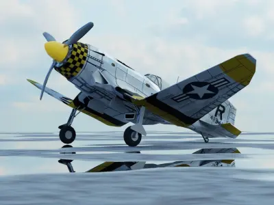 P-100 Avenger generic WW2 fighter - FREE Free low-poly 3D model