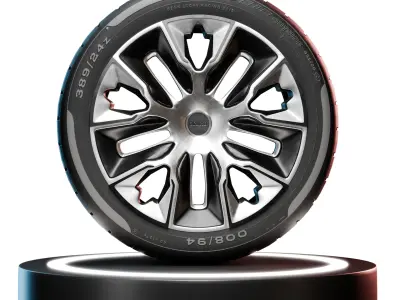 High-Detail Realistic Wheel Concept Design 4K Textures  3D model Low-poly 3D model