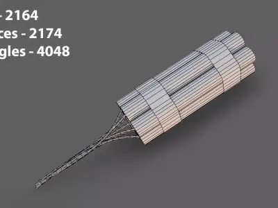 Dynamite Explosive Bundle Low Poly Game-Ready 3D Model Low-poly 3D model