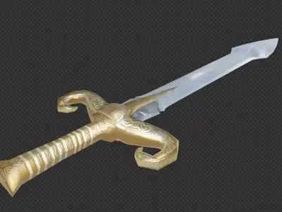 Sword medieval Low-poly 3D model