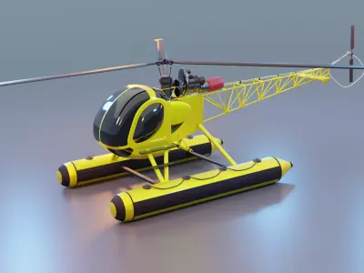 Sea Helicopter Low-poly 3D model