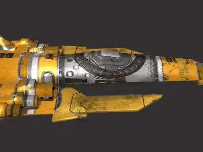 Starship spaceship Low-poly 3D model