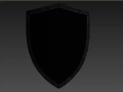 Wooden shield  Low-poly 3D model