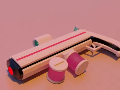 Futuristic sci fi gun 3D model