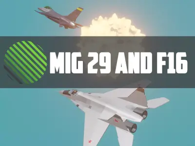 MIG 29 AND F16 low poly Low-poly 3D model